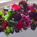 Black dahlias and hot pink scented oriental lilies (ref. 19)